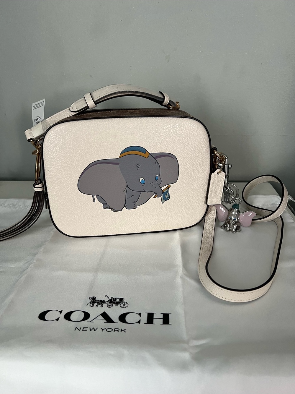Disney X Coach Limited Edition Camara Bag With Dumbo & Charm Set